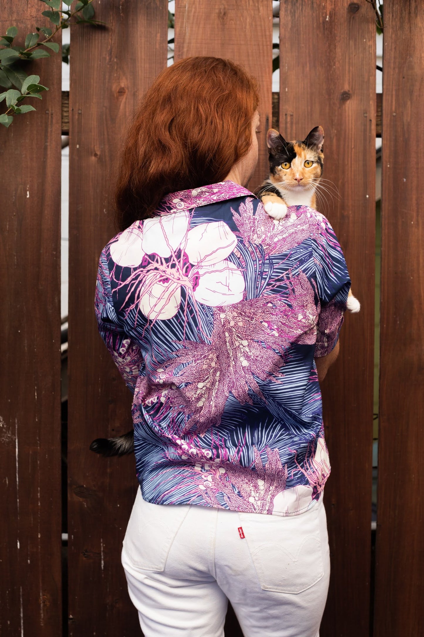 COCONUT Deep Blue Women's Half Sleeve Aloha Shirt