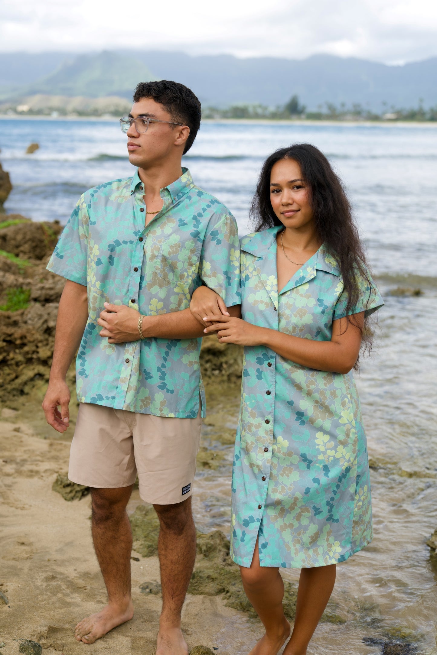 Maidenhair Fern Aloha Shirt Dress