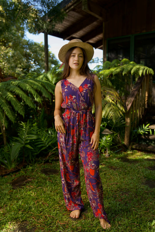 ‘Apapane & ‘ Iliahi Rayon Sleeveless Jumpsuit