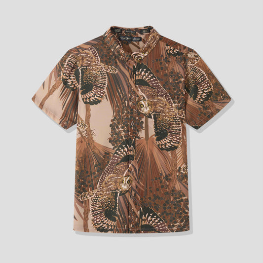 Pueo at Dusk & Loulu Aloha Shirt (Iron Free)