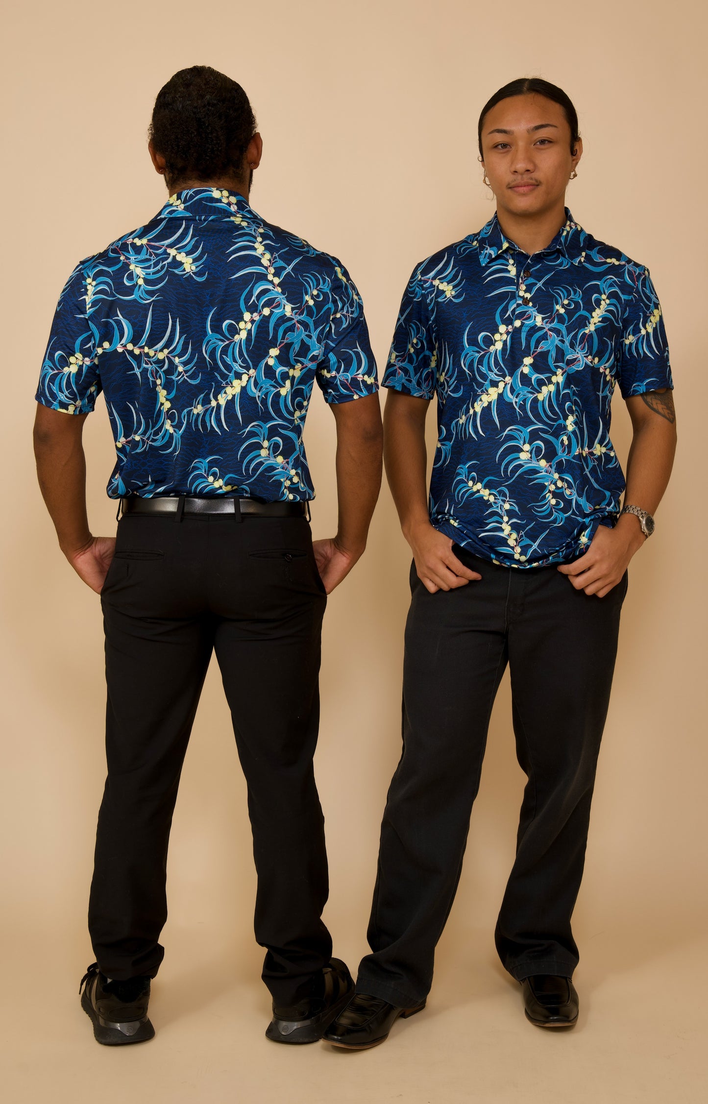 Koa Flowers and Roots Whisper Stretch Fit Polo Shirt
