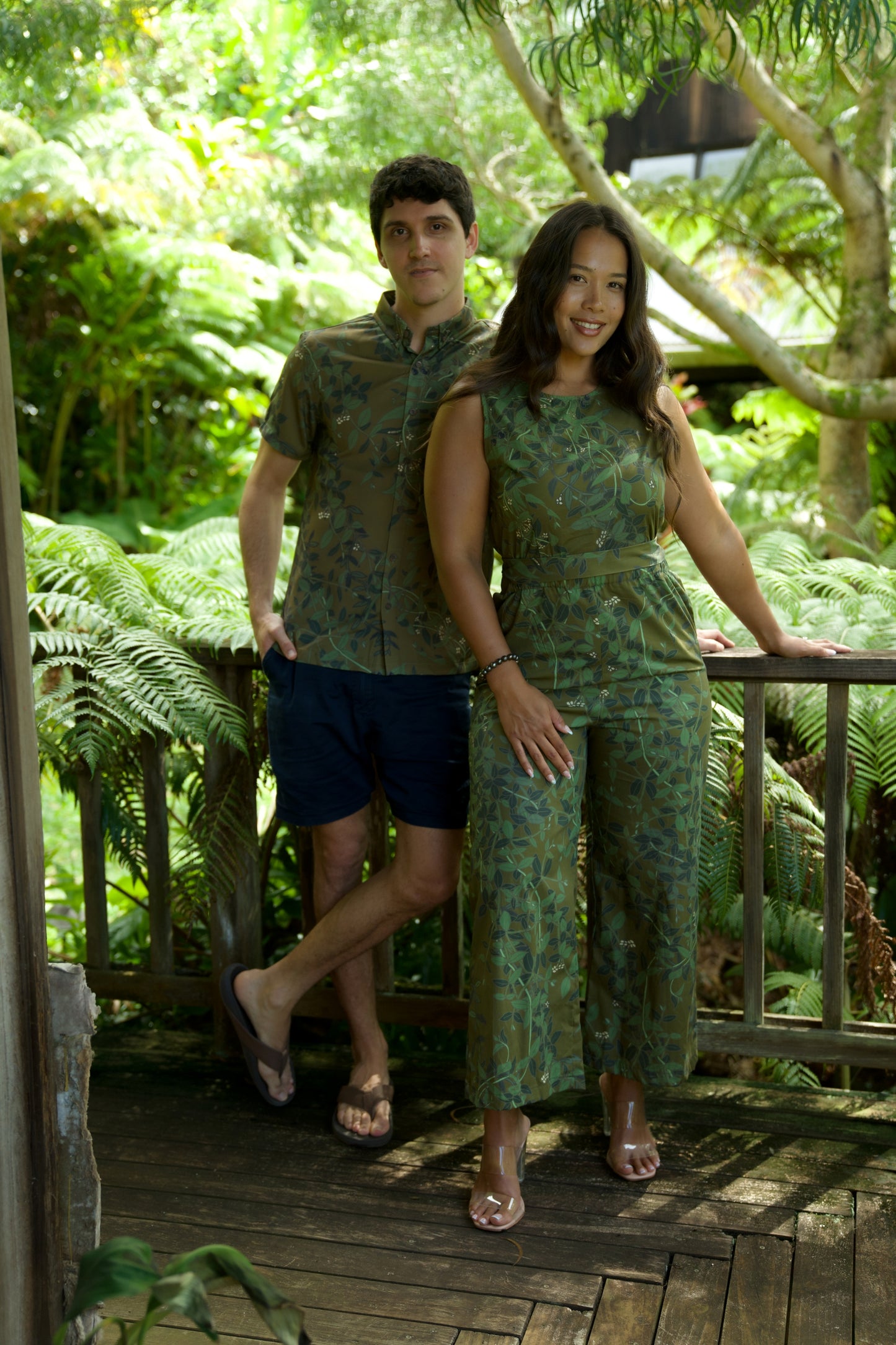 Maile Green Sleeveless Jumpsuit