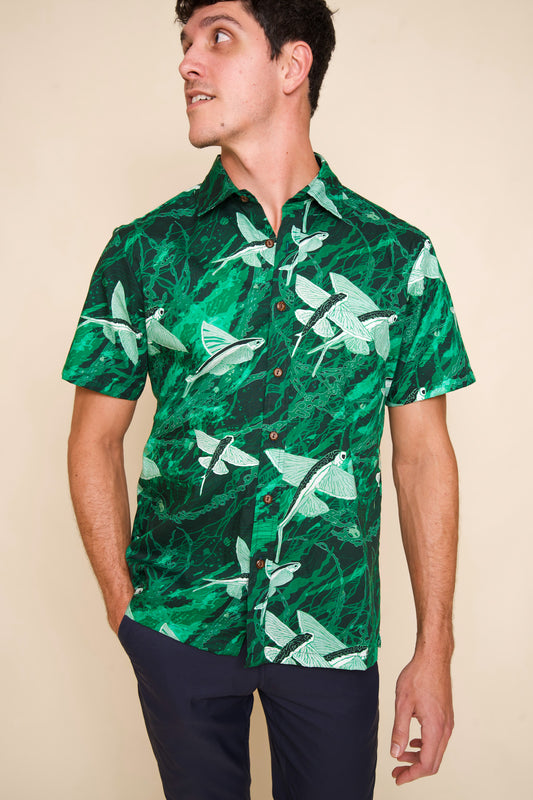 Green Malolo Aloha Shirt