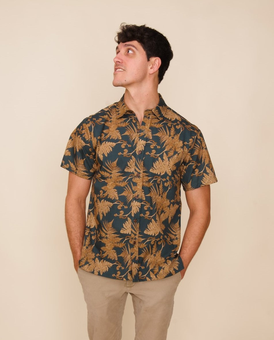 Men's Gold Casual Dress Shirt – Golden Hour Hāpu'u Tree Fern – David  Shepard – David Shepard Hawaiʻi