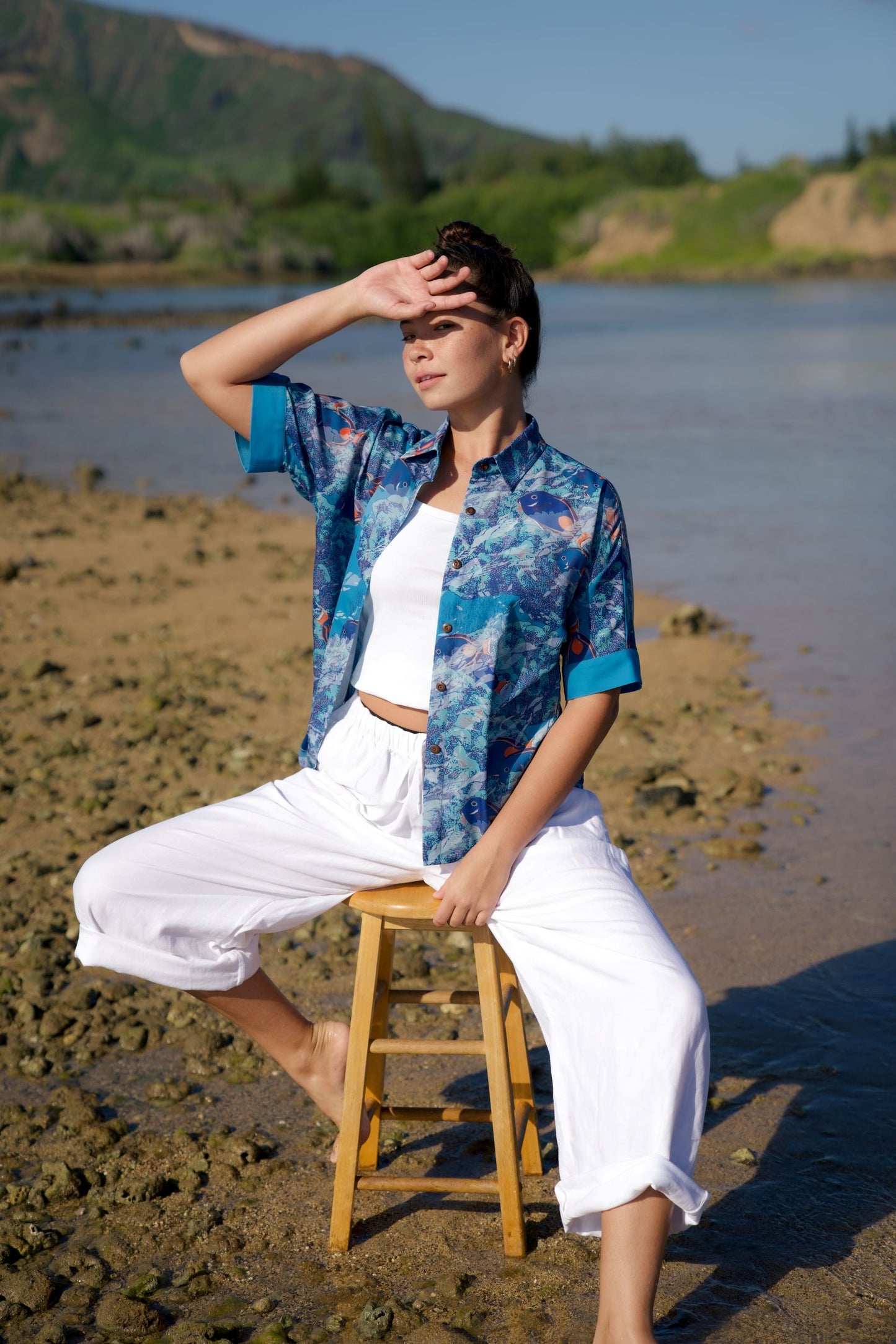 Pāku‘iku‘i Women's Kimono Sleeve Aloha Shirt