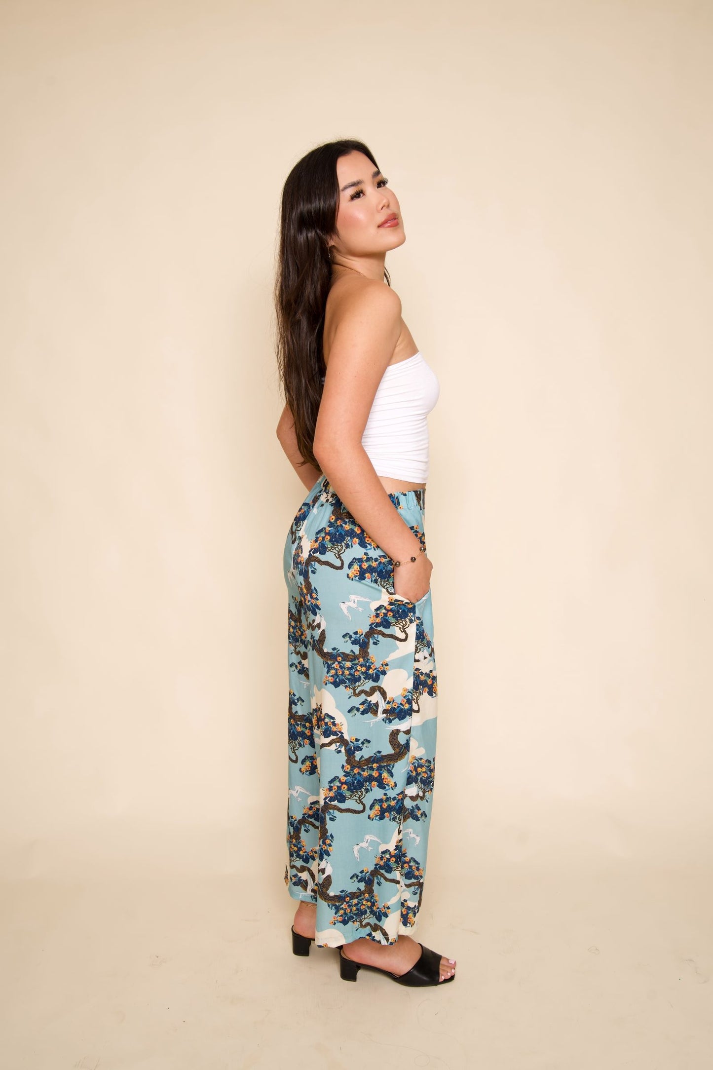 Manu-O-Ku Blue Palazzo Pants