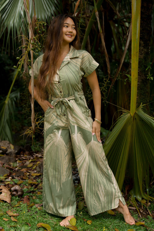 Loulu Green Aloha Jumpsuit
