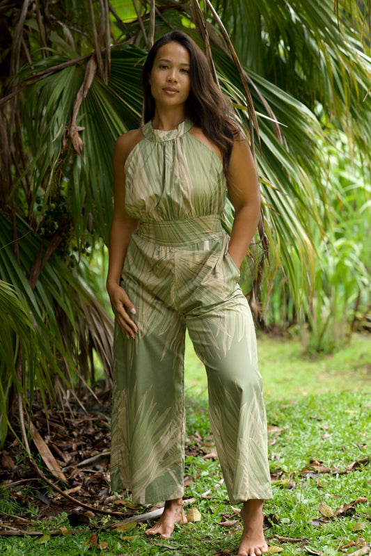 Loulu Green Halter Jumpsuit