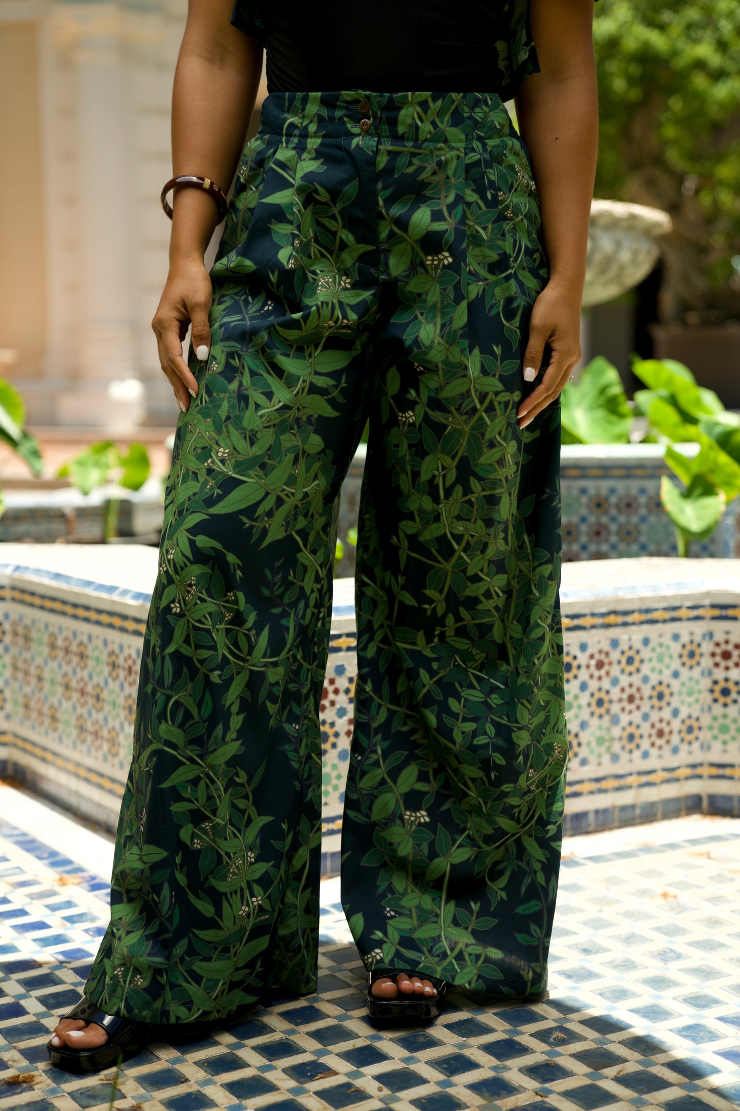 Maile Deep Navy Cotton Pants