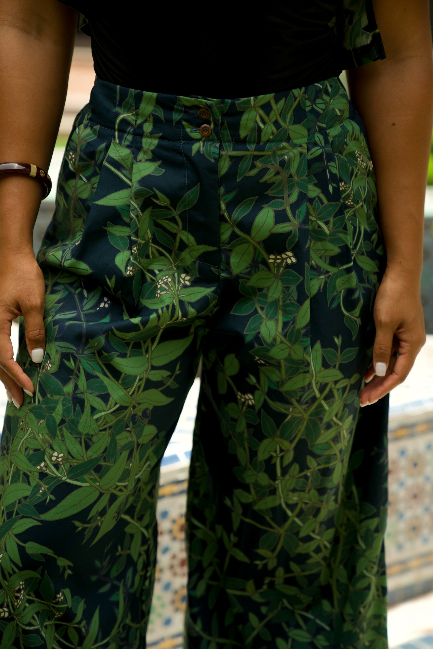 Maile Deep Navy Cotton Pants