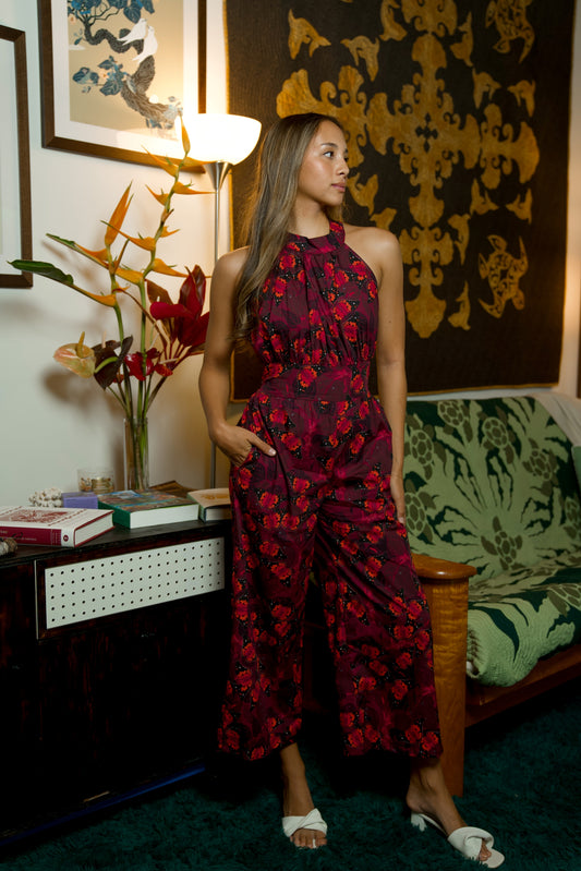 Māmaki & Butterflies Halter Jumpsuit
