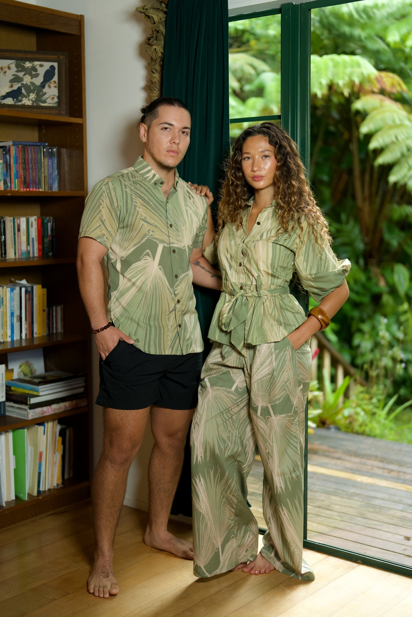 Loulu Green Cotton Pants