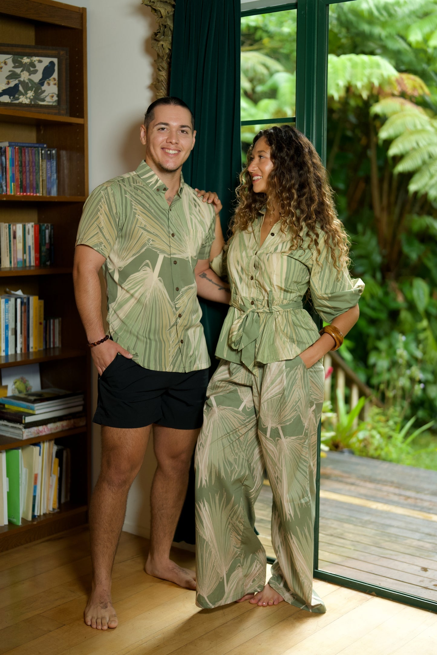 Loulu Green Tie Waist Blouse