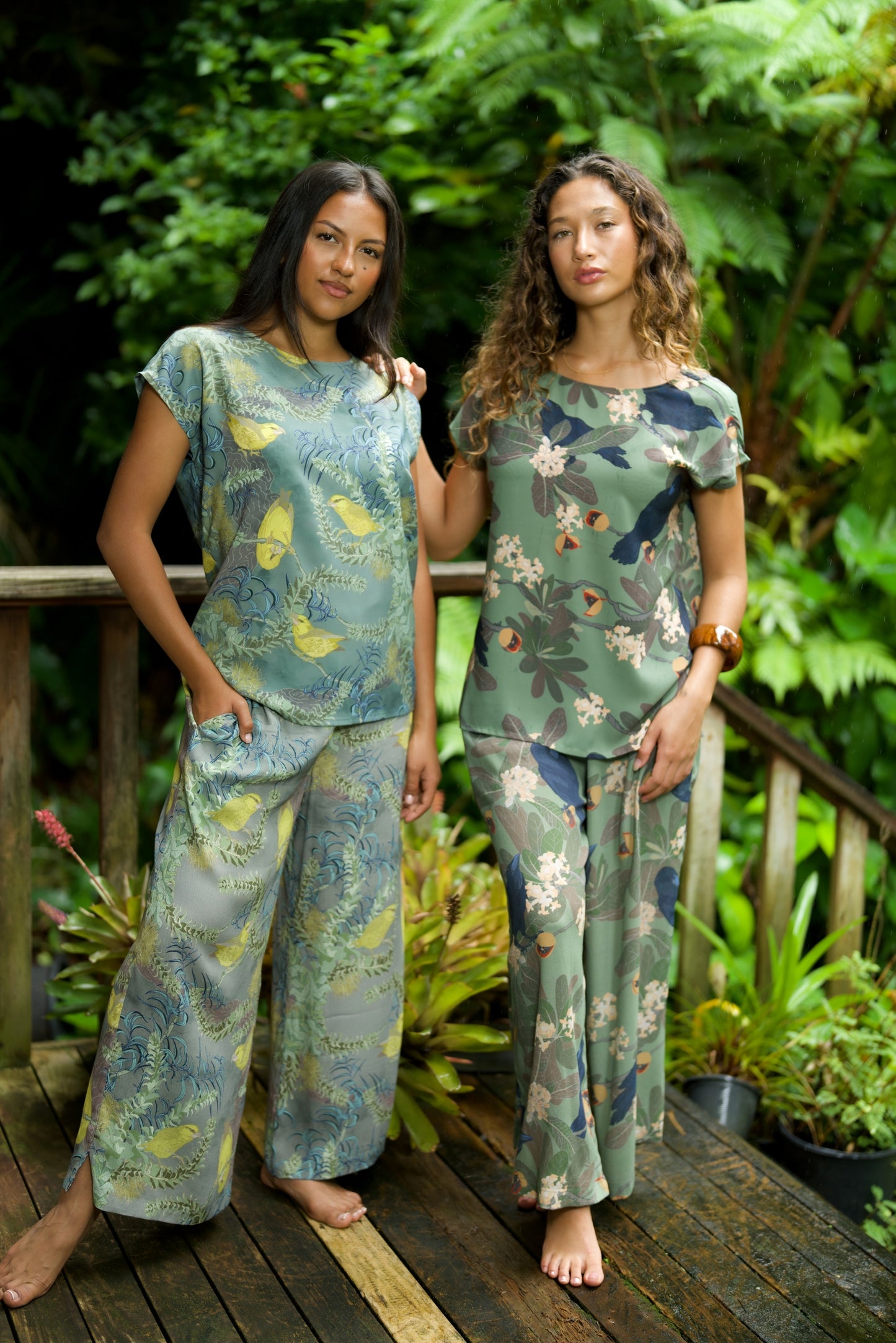 Foraging Kiwikiu Cap Sleeve Blouse