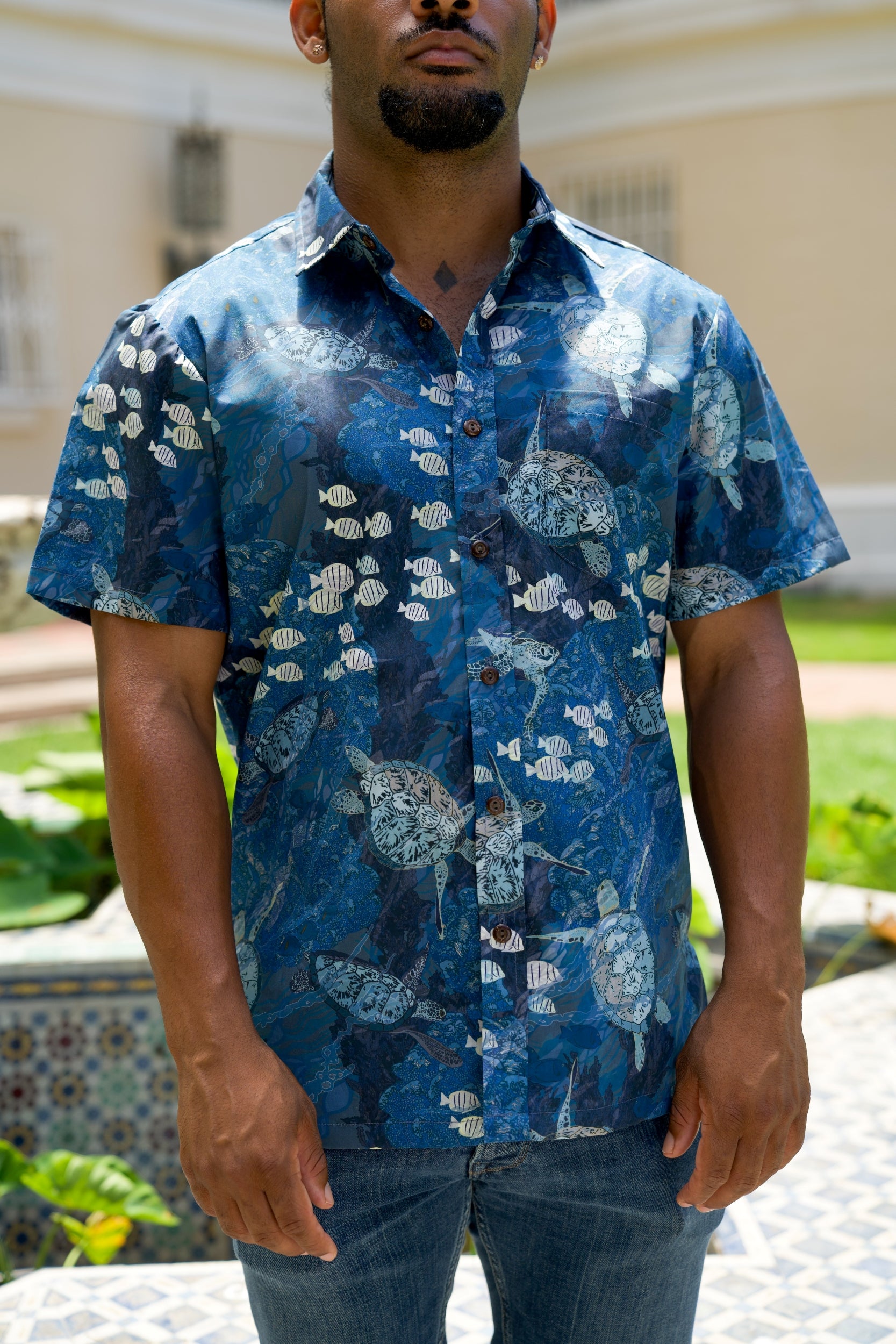 aloha dress shirt Kaniakapp Lehua 'Alani Men's Aloha Shirt