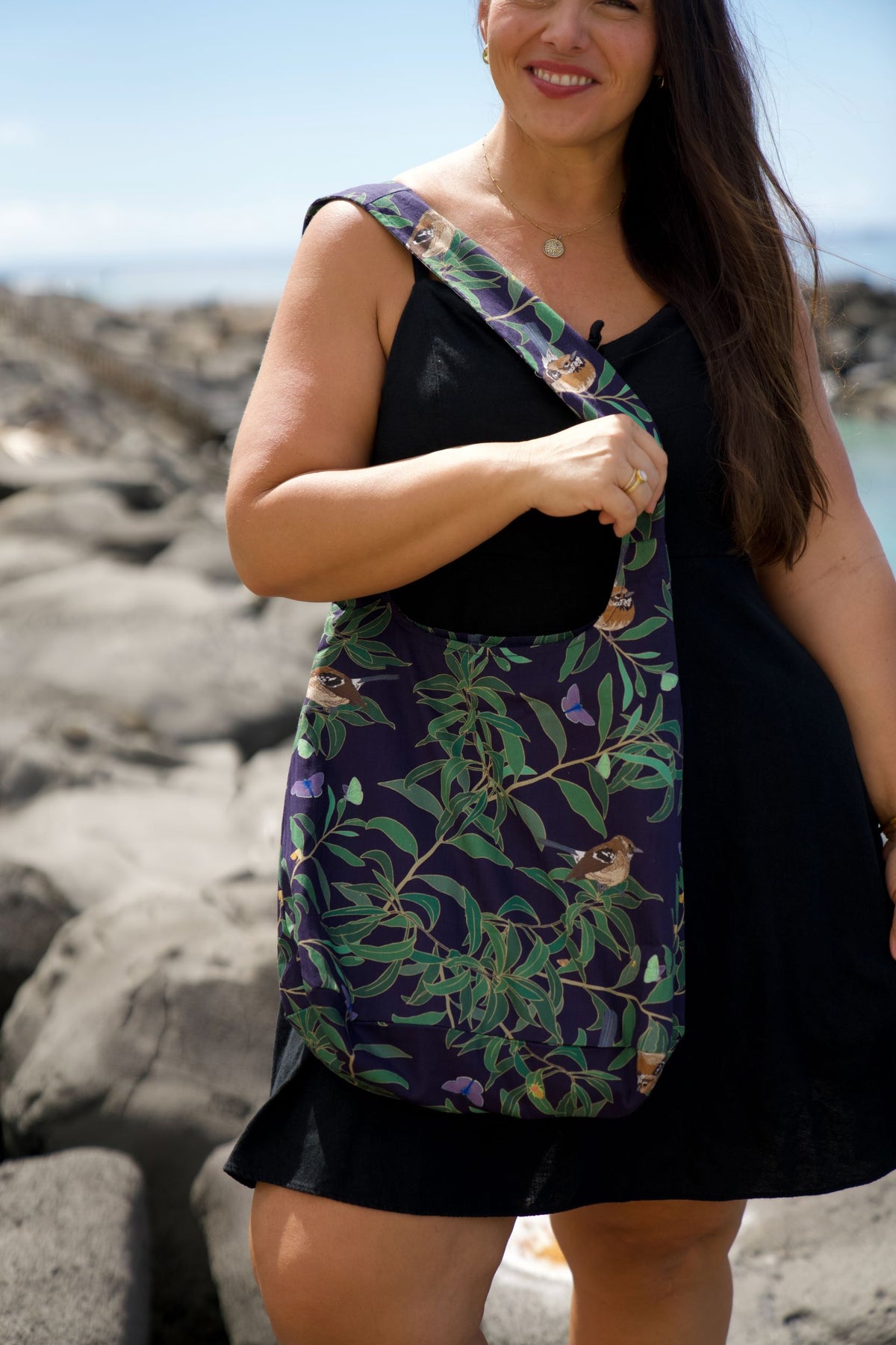 ‘Elepaio & Insects on Koa Tote Bag