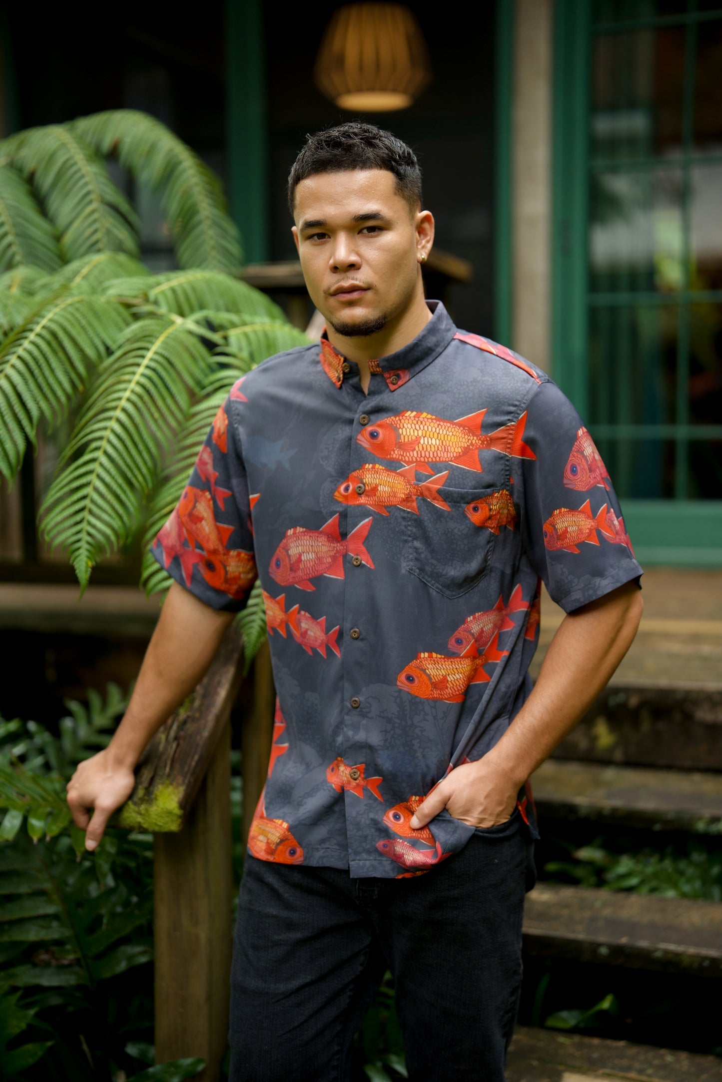 Menpachi ʻŪʻū Aloha Shirt (Iron Free)