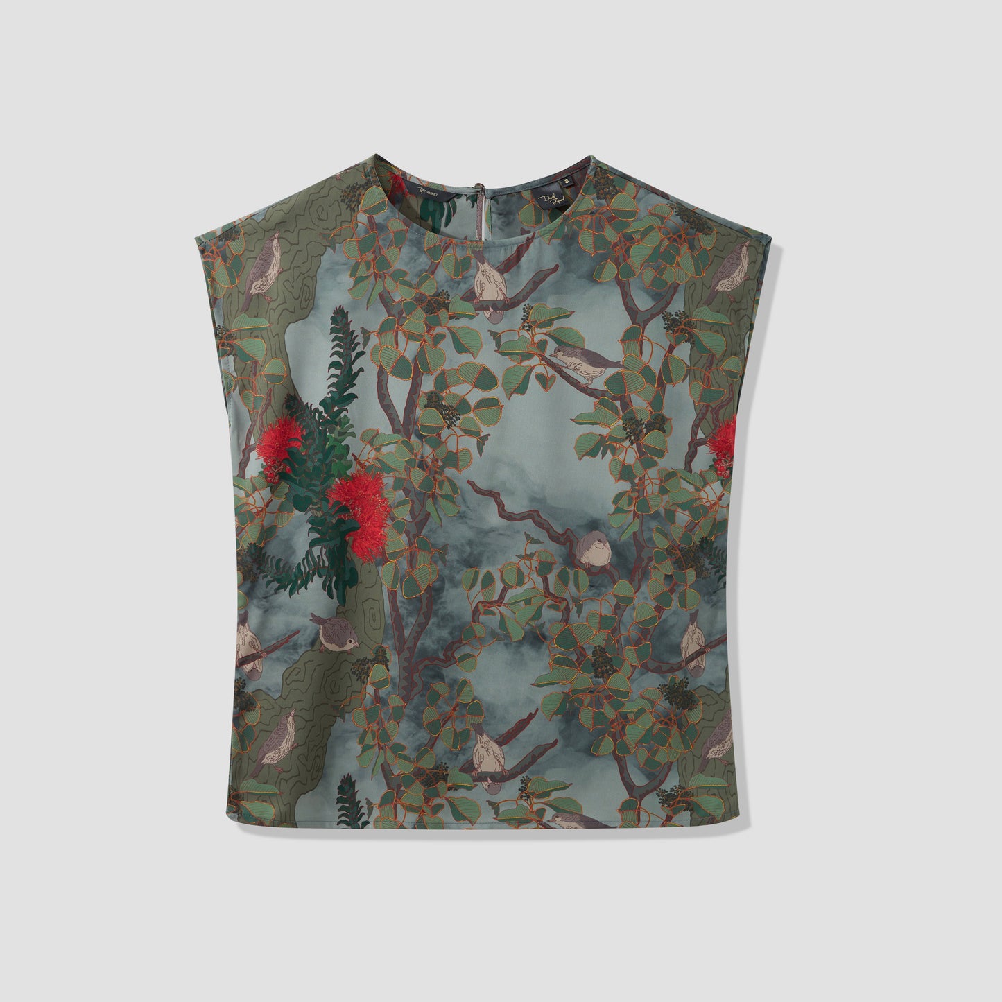 Vanishing 'Akikiki Cap Sleeve Blouse