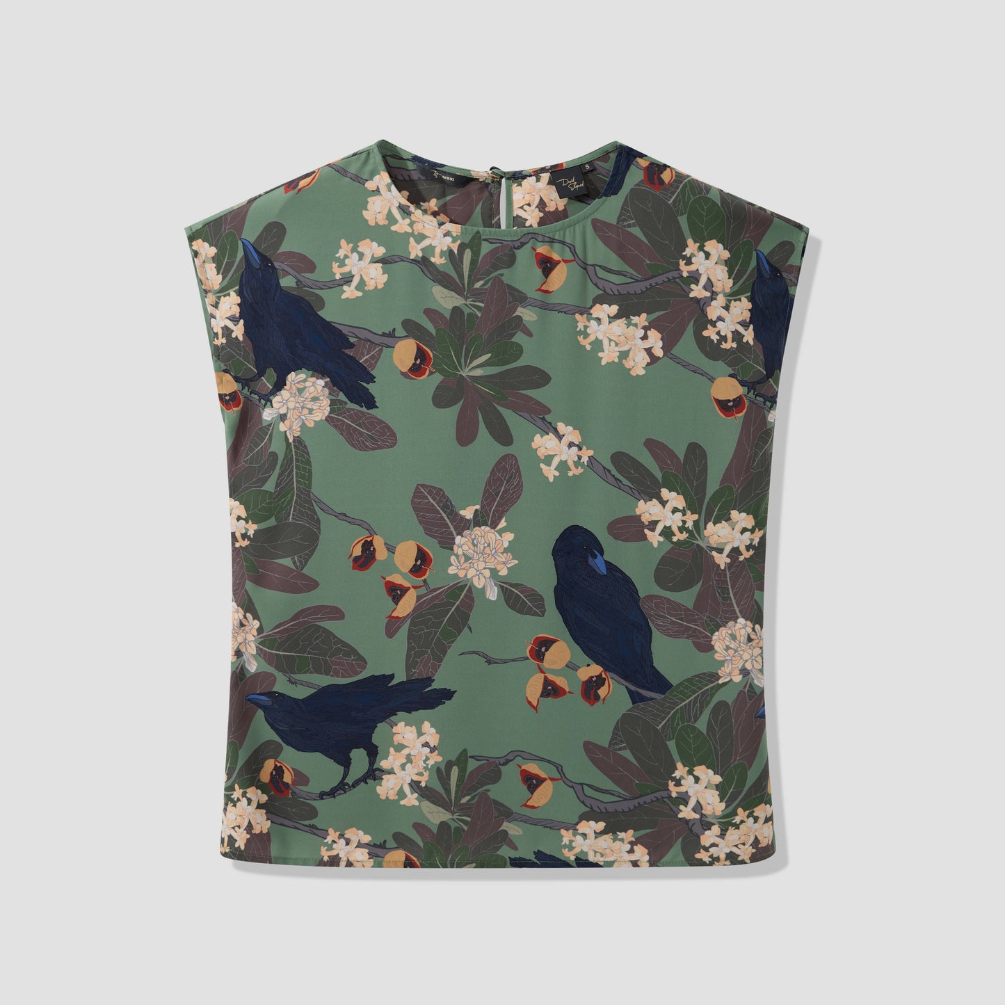 Hō‘awa & The ‘Alalā Sage Cap Sleeve Blouse