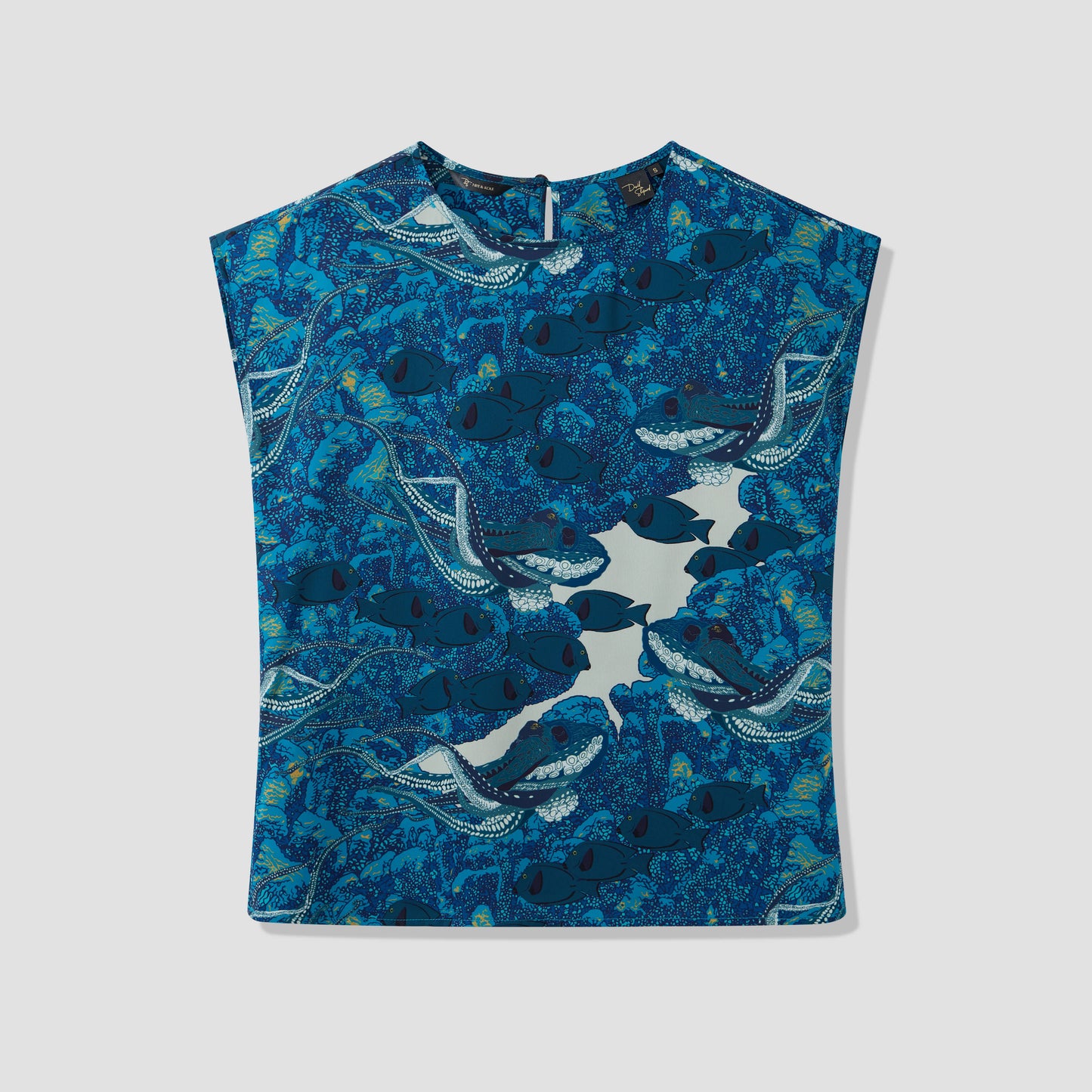 Hidden He‘e Cap Sleeve Blouse