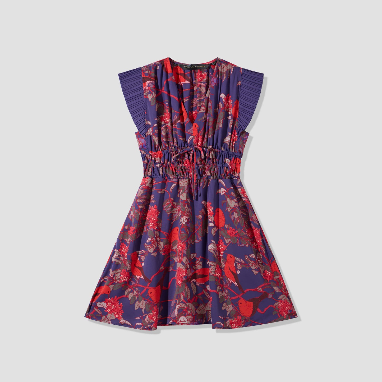 ‘Apapane & ‘ Iliahi Ruffle-Sleeve Dress
