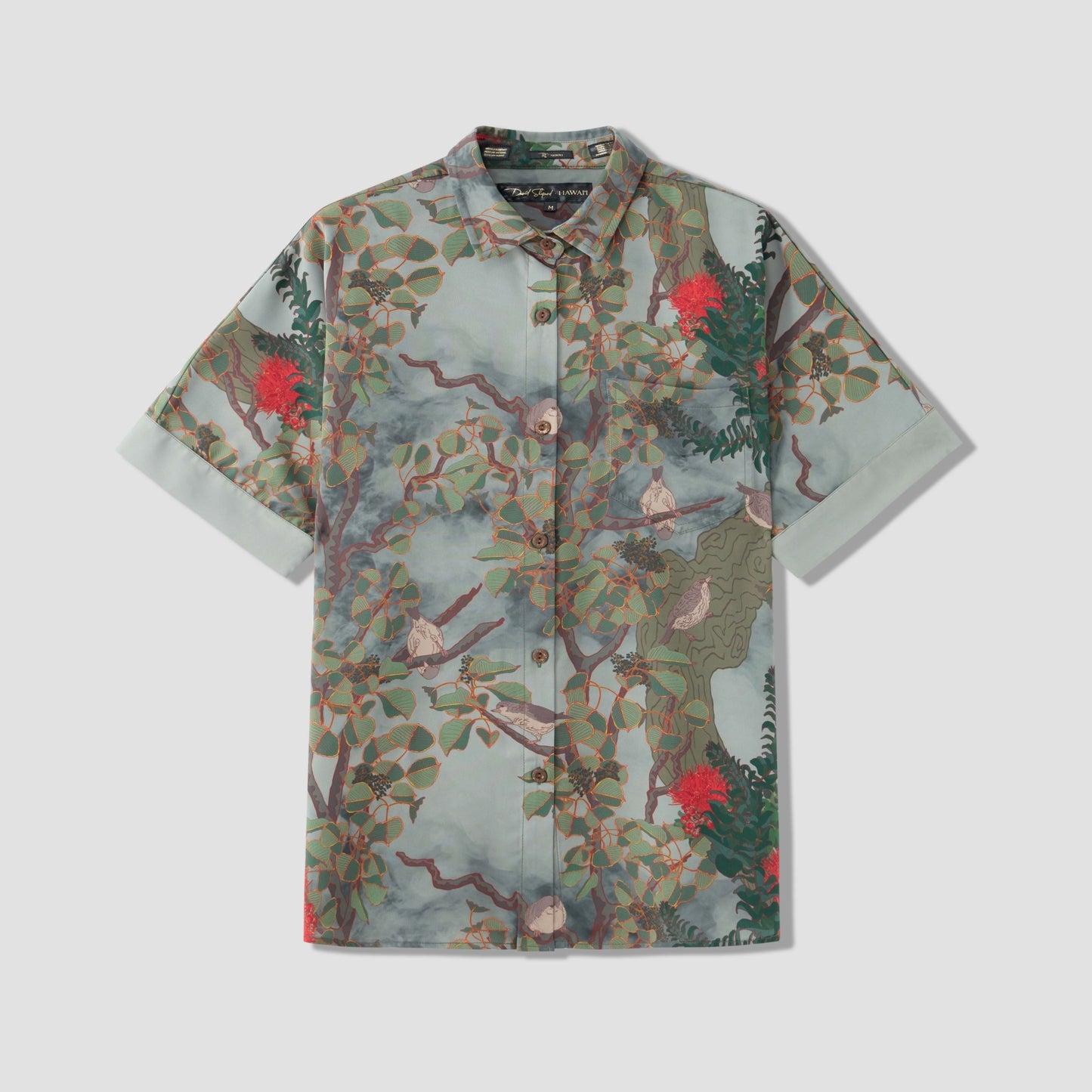 Vanishing 'Akikiki Women's Kimono Sleeve Aloha Shirt