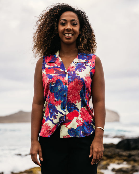 KANIAKAPŪPŪ Women's Sleeveless Aloha Shirt