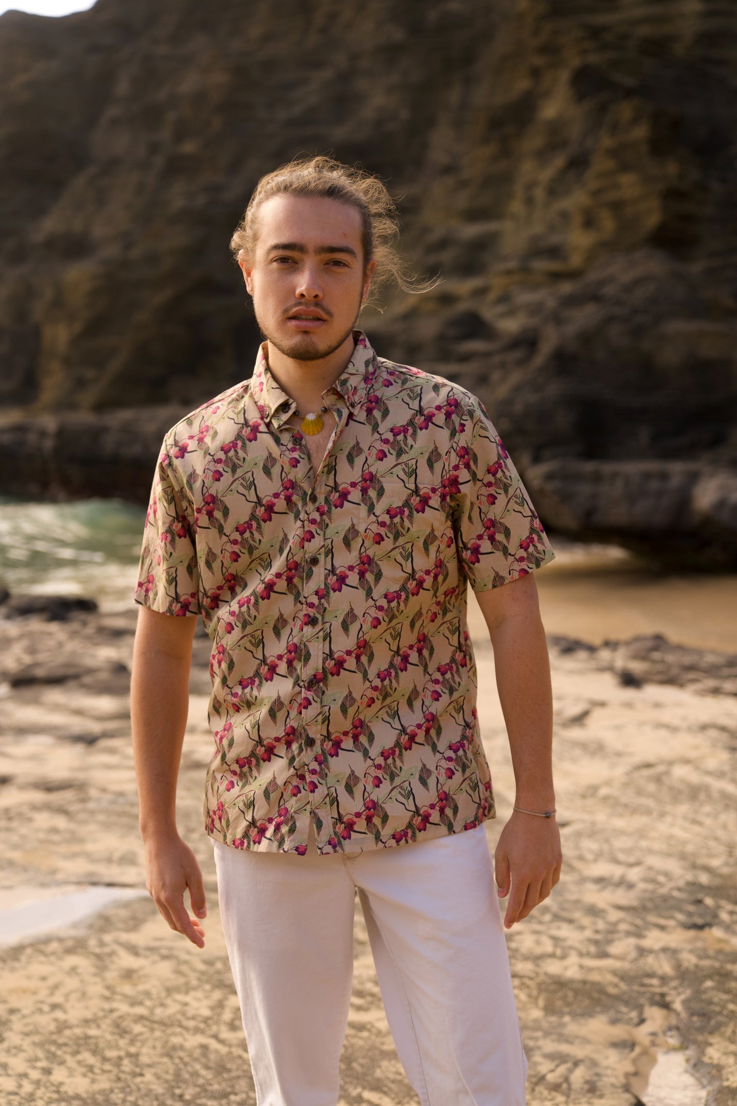 ‘A‘ali‘i Beige Aloha Shirt
