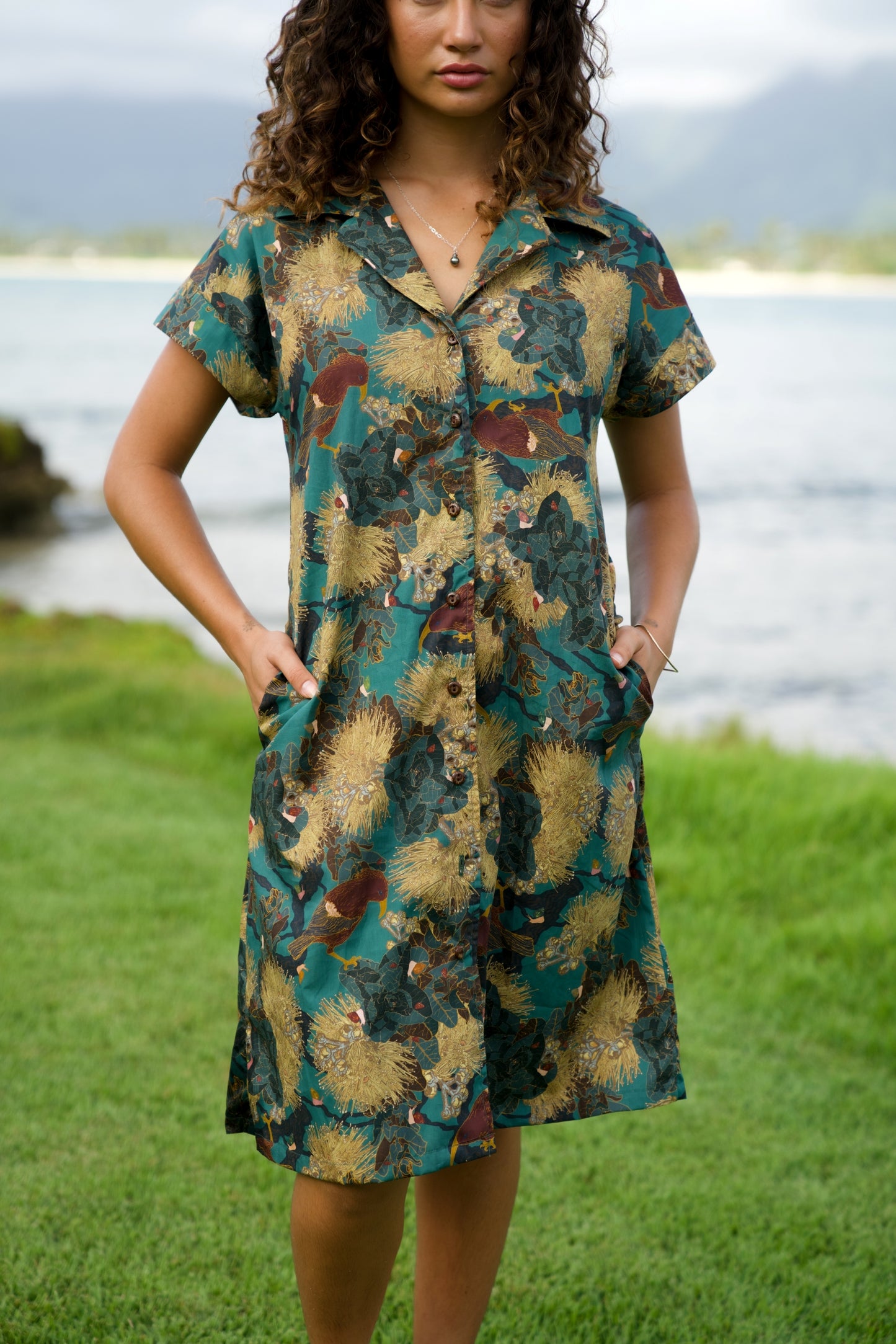 Kaniakapūpū Mamo Aloha Shirt Dress