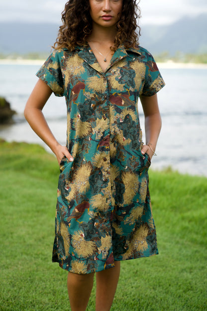 Kaniakapūpū Mamo Aloha Shirt Dress