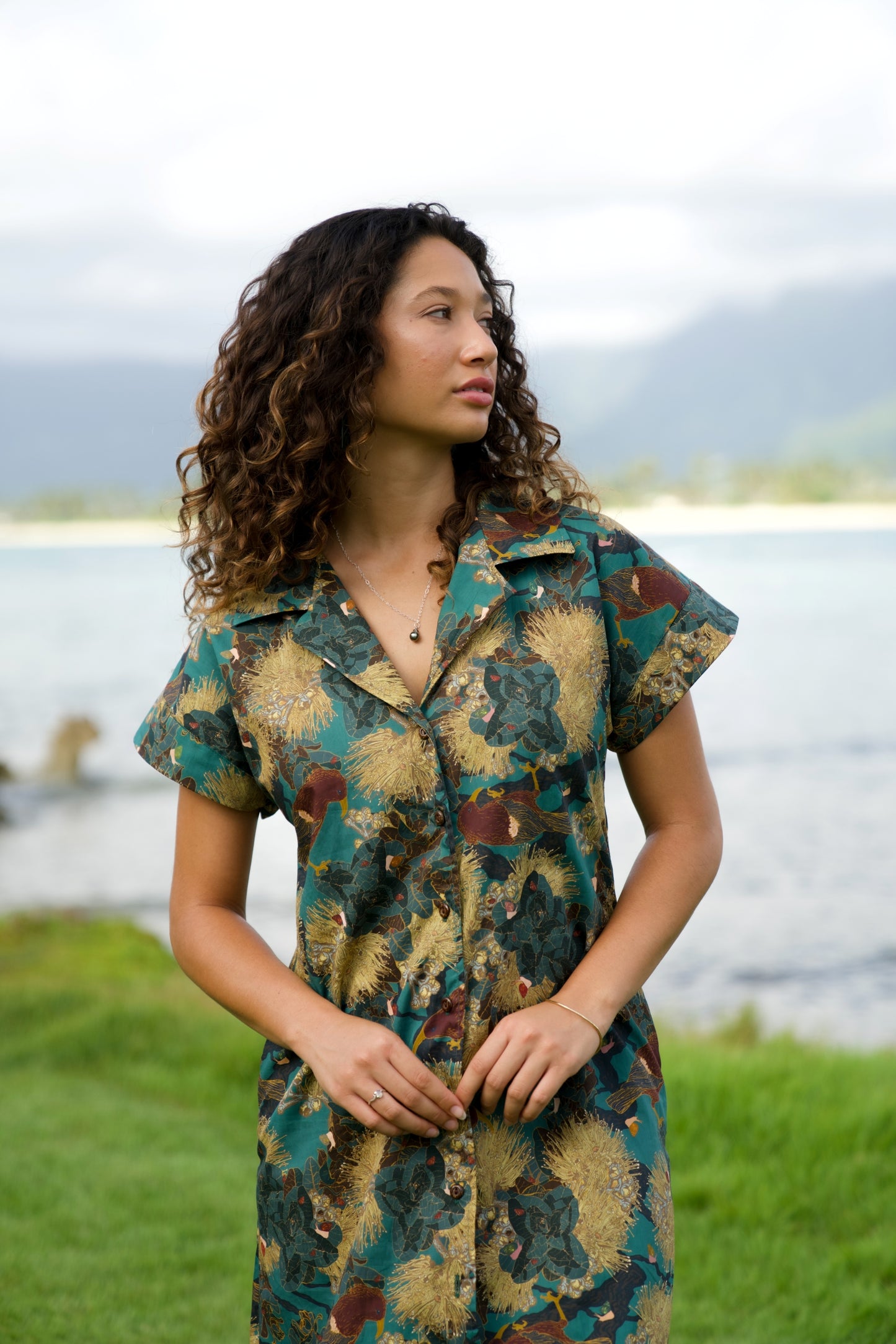 Kaniakapūpū Mamo Aloha Shirt Dress