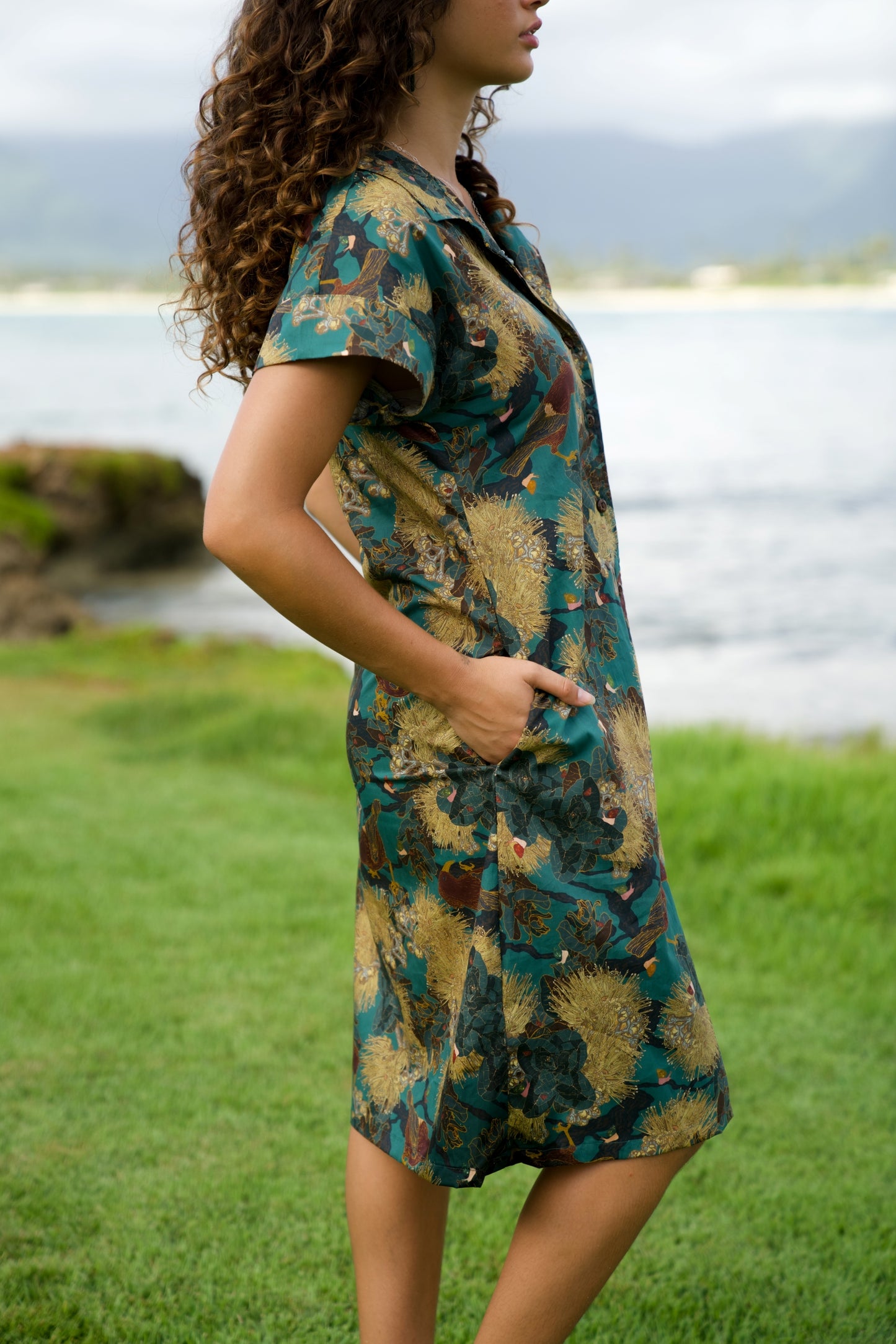 Kaniakapūpū Mamo Aloha Shirt Dress