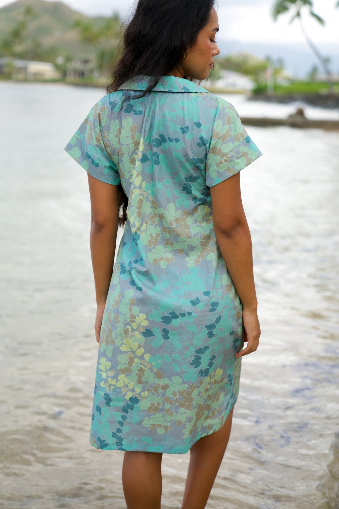 Maidenhair Fern Aloha Shirt Dress