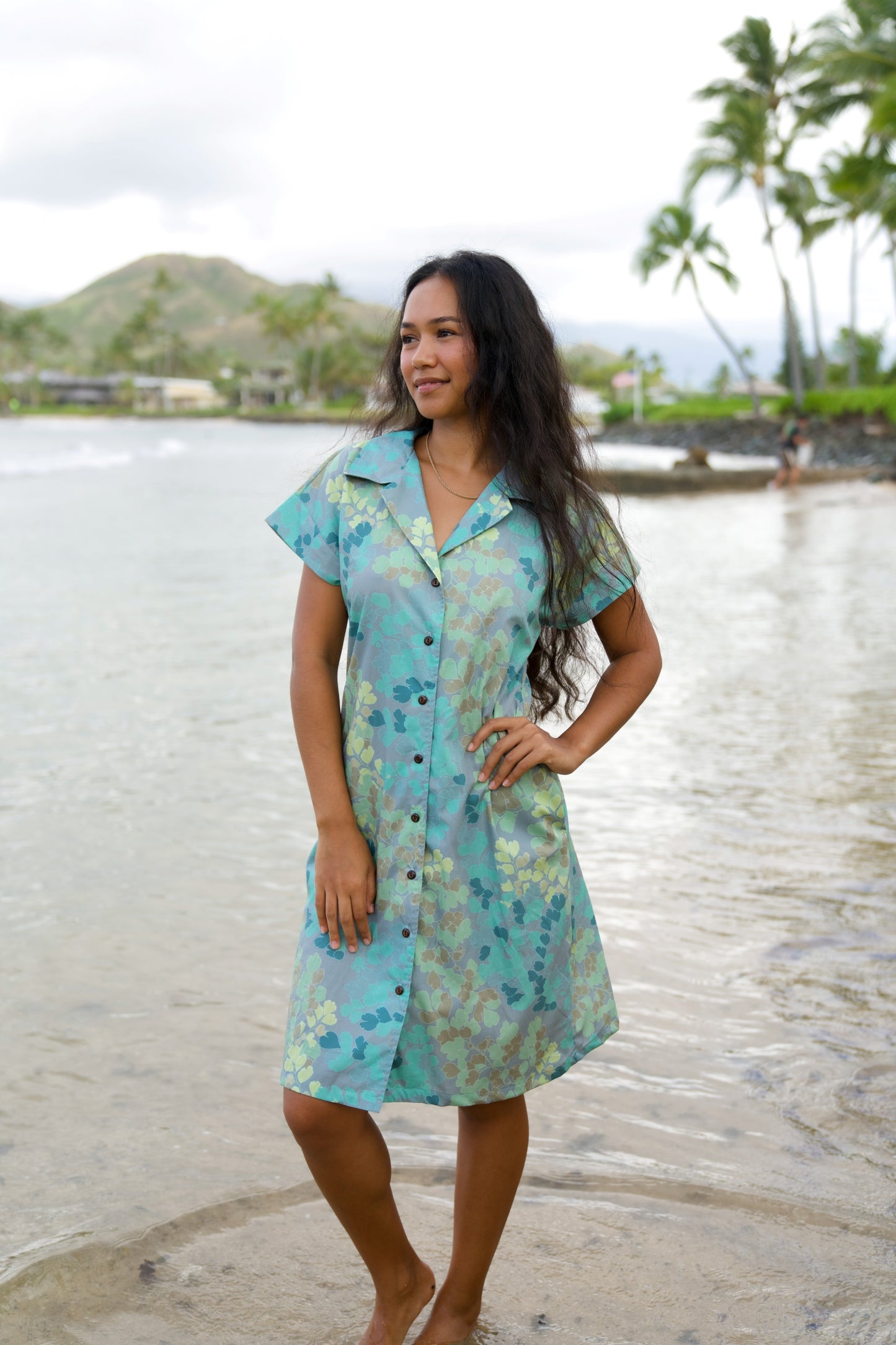 Maidenhair Fern Aloha Shirt Dress