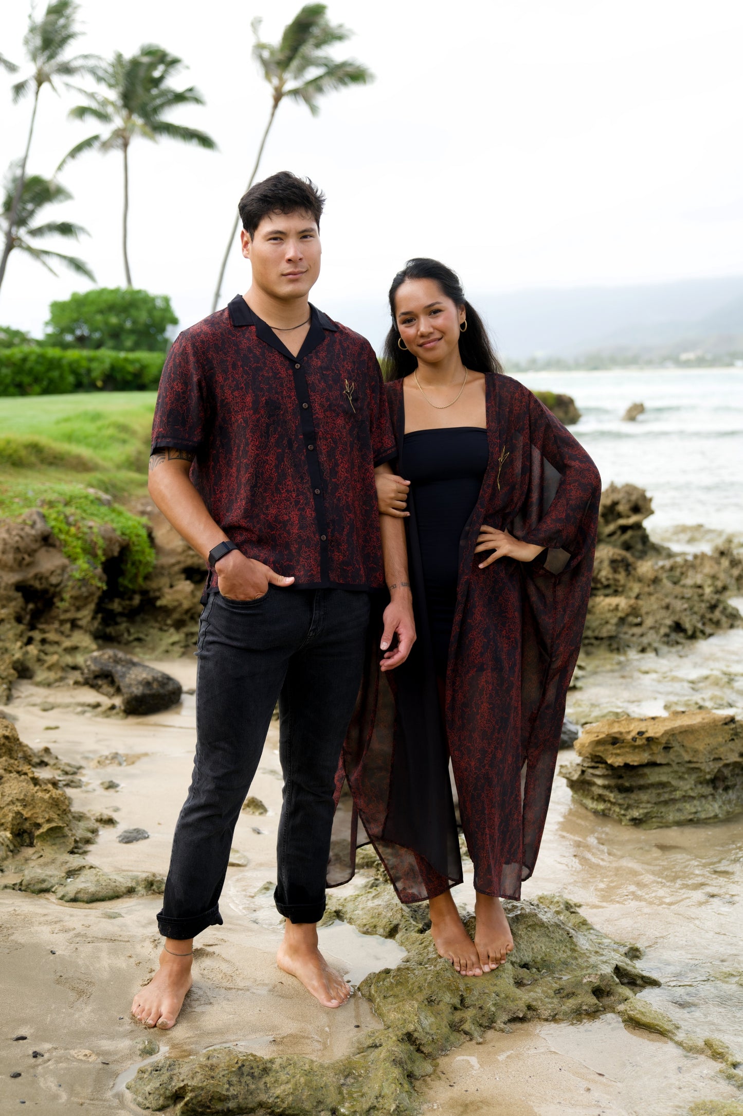 Koa‘e Kea Halema‘uma‘u Vintage Cut Aloha Shirt (Iron Free)