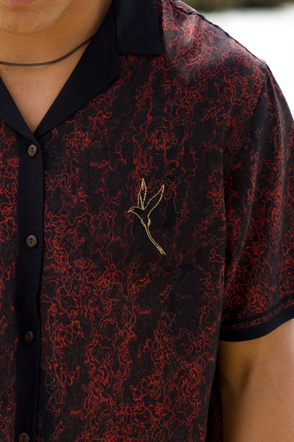 Koa‘e Kea Halema‘uma‘u Vintage Cut Aloha Shirt (Iron Free)