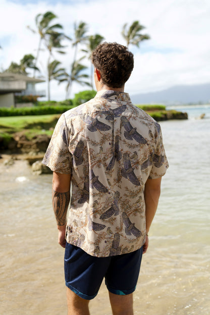 'Io & 'Iliahi Beige Aloha Shirt