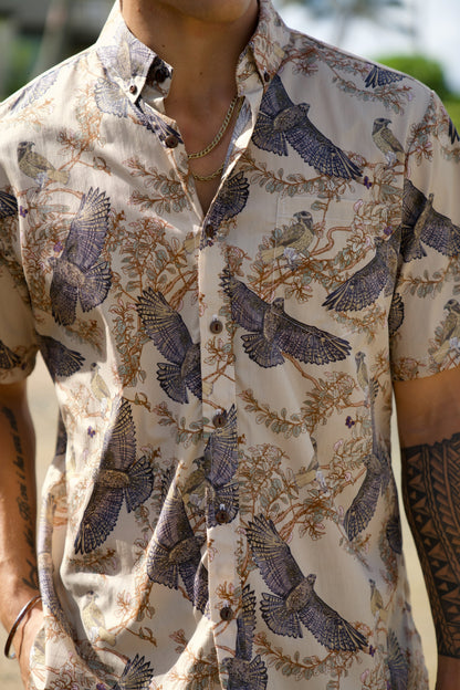 'Io & 'Iliahi Beige Aloha Shirt