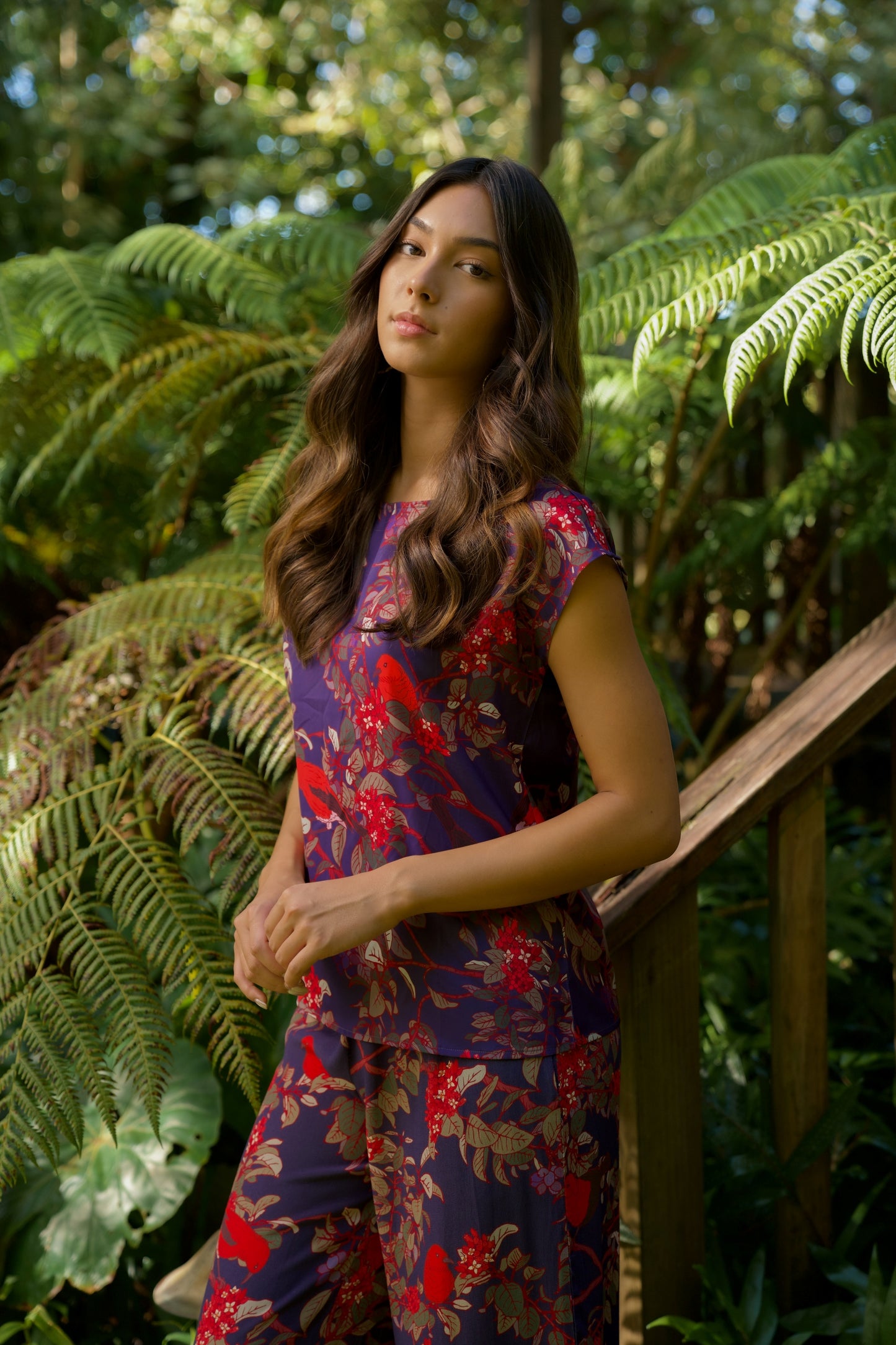 ‘Apapane & ‘ Iliahi Cap Sleeve Blouse