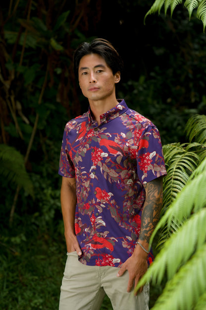 ‘ Apapane & ‘ Iliahi Iron Free Aloha Shirt
