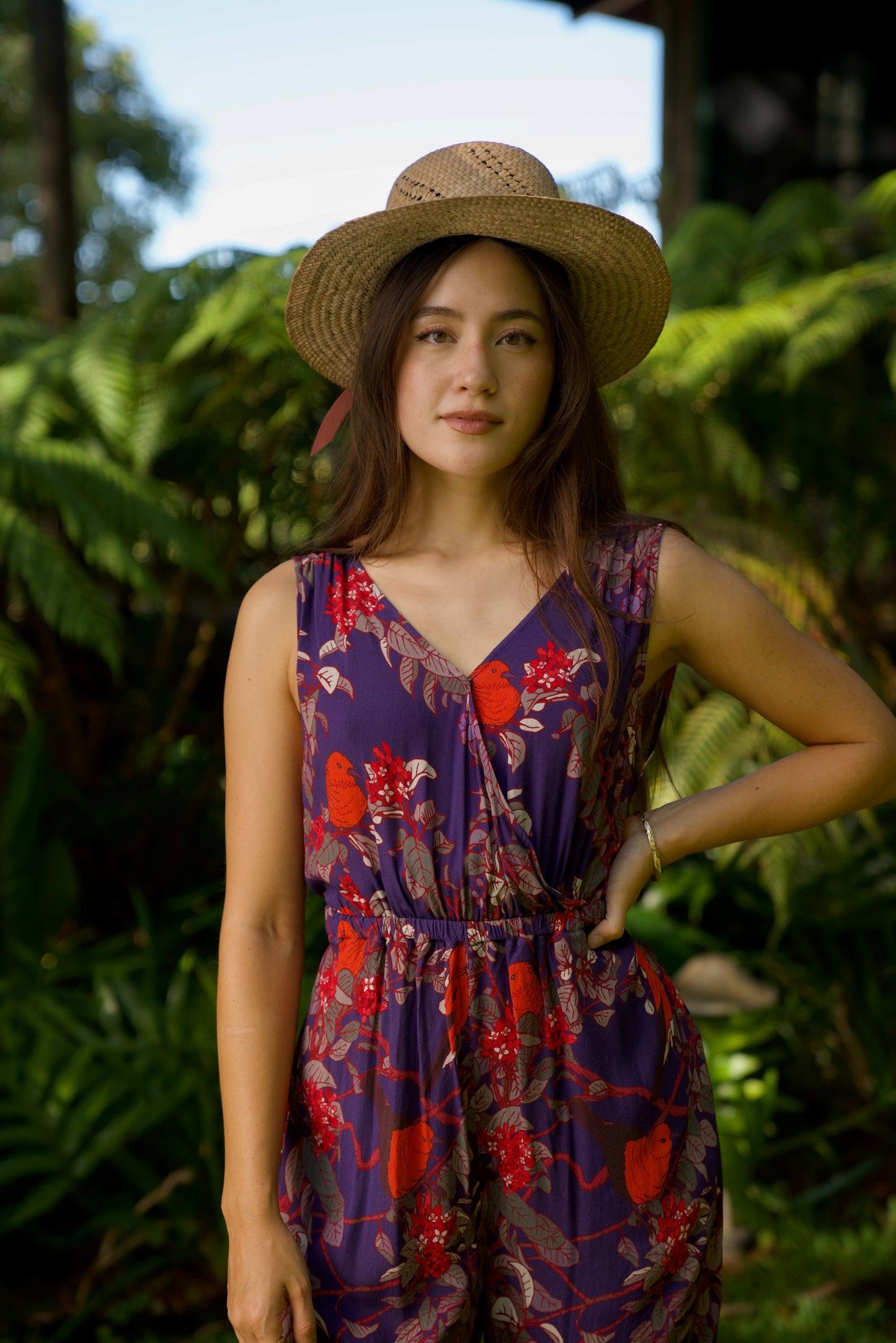 ‘Apapane & ‘ Iliahi Rayon Sleeveless Jumpsuit