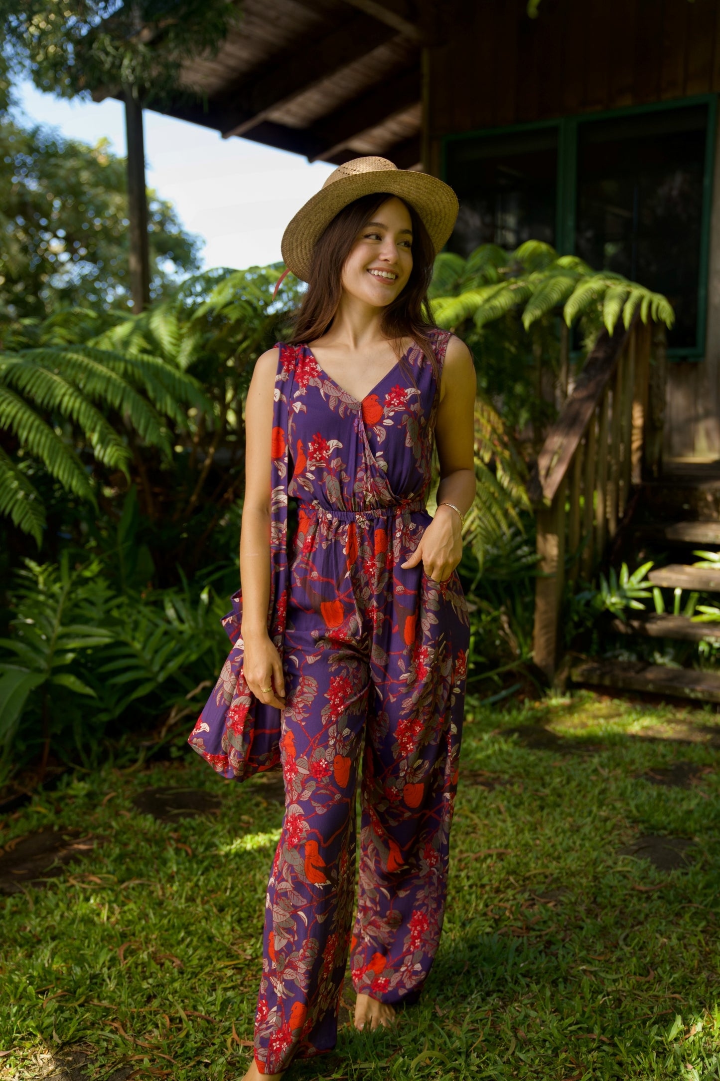 ‘Apapane & ‘ Iliahi Rayon Sleeveless Jumpsuit
