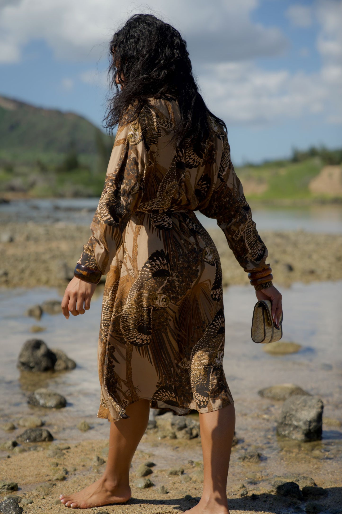 Pueo at Dusk & Loulu Button Down Dress