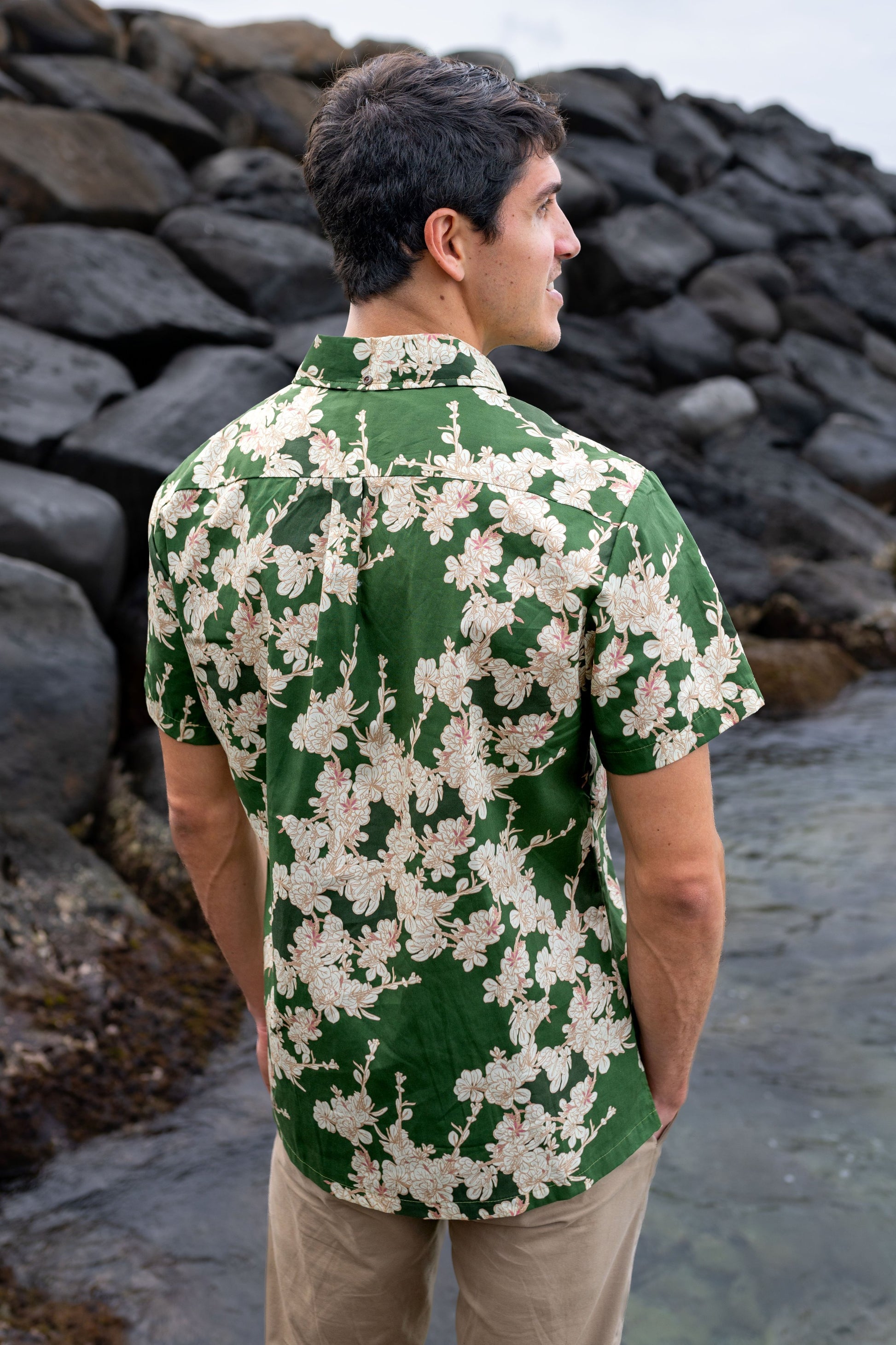 Dwarf Naupaka Green Aloha Shirt – David Shepard Hawaii M