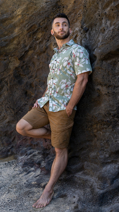 ʻOhai Green Aloha Shirt