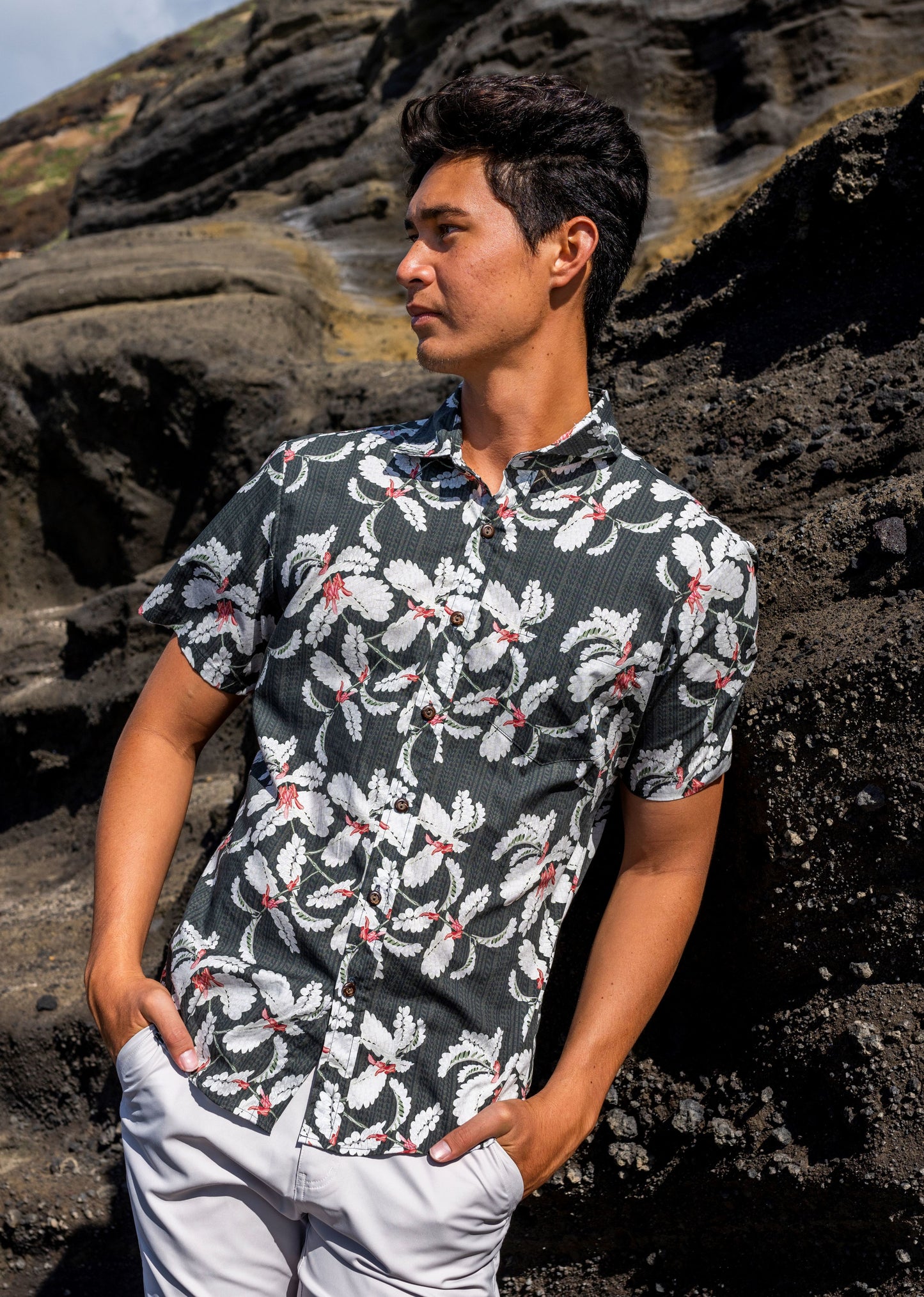 ʻOhai Charcoal Aloha Shirt