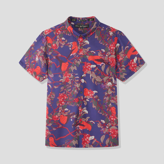 ‘ Apapane & ‘ Iliahi Iron Free Aloha Shirt