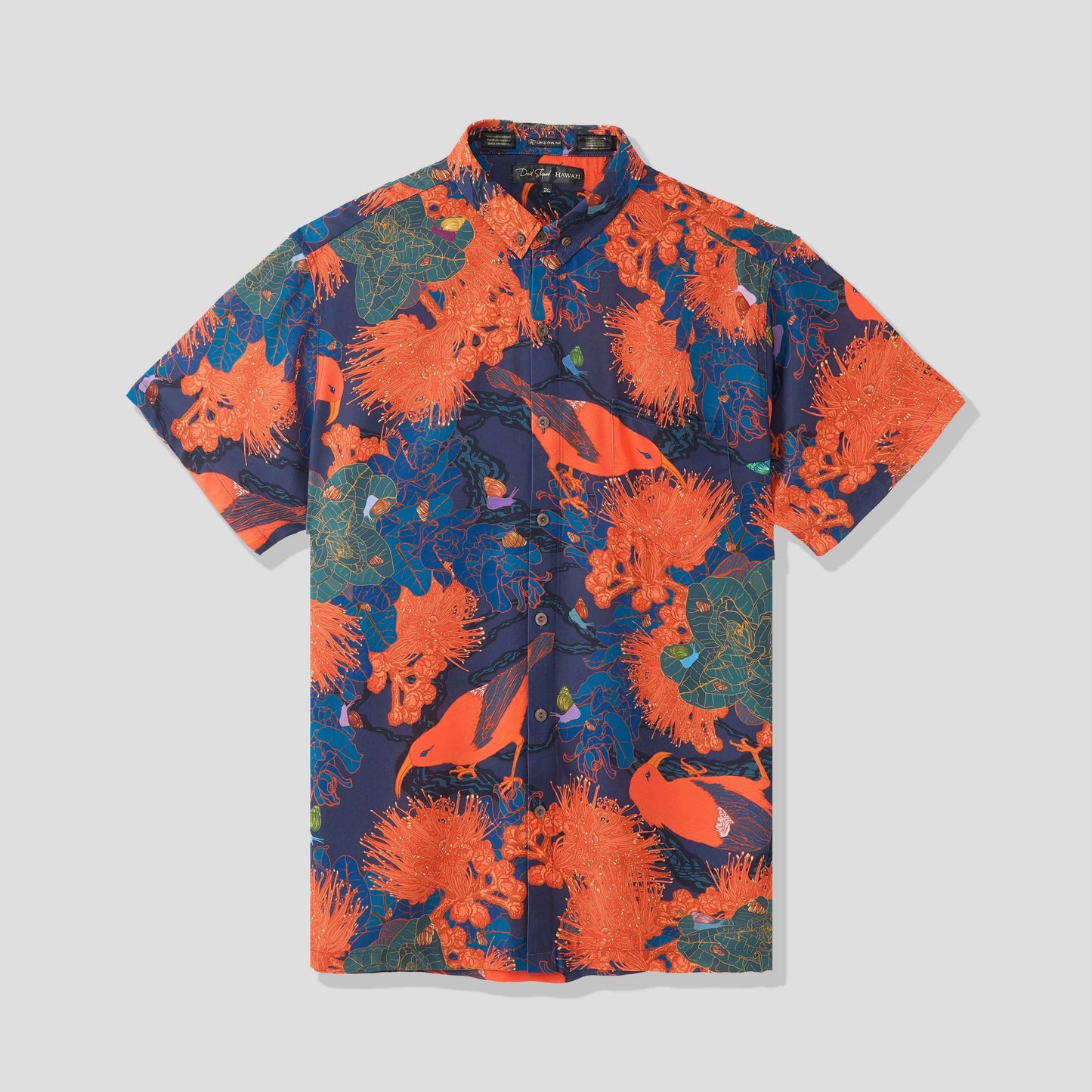 Kaniakapūpū Orange Aloha Shirt (Iron Free)