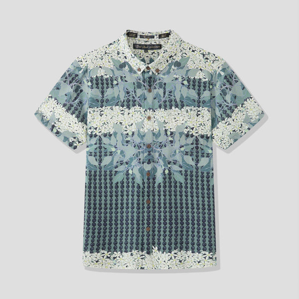 Mens Green Aloha Shirt - kukui legacy — David Shepard – David