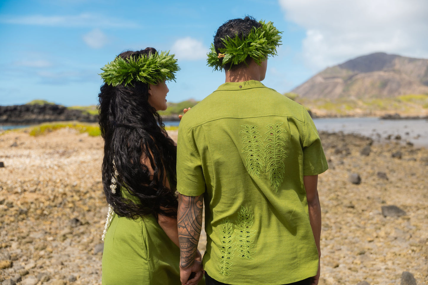 ‘Iwa‘Iwa Fern Green Linen Vintage Cut Aloha Shirt